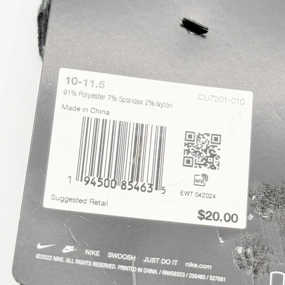 Nike Spark (3 PAIRS) No-Show, Cushioned Socks Size 10 - 11.5 Mens Running Black - Picture 5 of 5